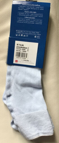 Falke 6-12 months baby tights 3 pairs powder blue & dark marine BNWT RRP £14 ea - Picture 2 of 9