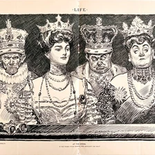 Royalty At The Opera 1905 Victorian Style Charles Gibson Woodcut Print Art DWDD1