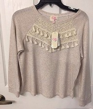 GB Gianni Bini Girls Beige Sweater With Tassels Size XL NWT
