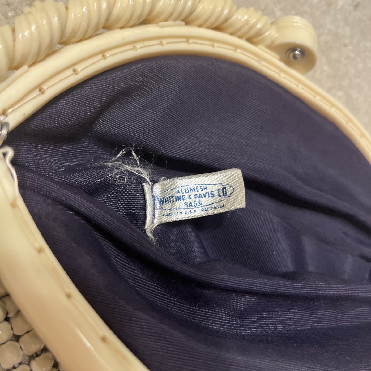 Vintage Whiting and Davis 1940s Alumesh Purse with Bakelite Frame