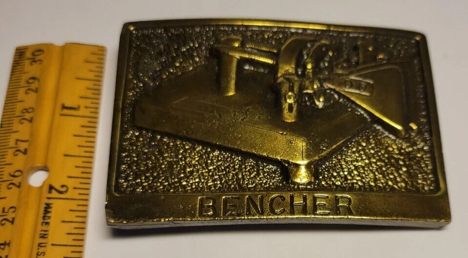 Bencher Morse Code key/Paddle brass belt buckle New - Image 3 of 4