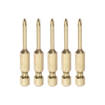 5pcs PH1 Phillips Head Screwdriver Drill 2'' Length 0.12'' Dia 1/4 Inch Hex Shank