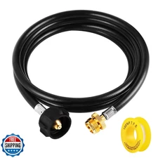 AUTATUE Propane Adapter Black Rubber Hose 1 lb to 20 lb Converter Replacement
