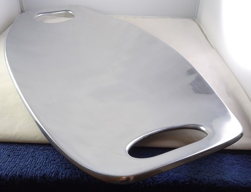 Nambe 18.5" Silver Colored Handled Tray Model 611 - Picture 2 of 5