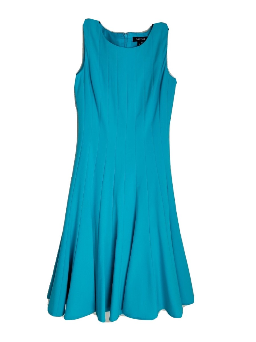 slim fit dress slacks Mock Neck Flare Dress Cobalt / S