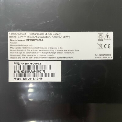  Genuine BP1S2P3800-L BP1S2P3800-Y Battery For Getac Z710 441847600032 7600mAh 