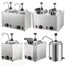 Hot Melted Butter Dispenser Pump Nacho Cheese Warmer Popcorn Condiment Melter