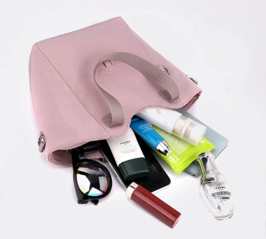 Small Tote Bag for Woman with Zipper Crossbody Purses Canvas Nylon