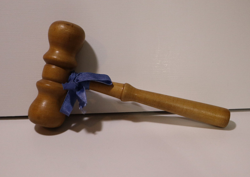 Vintage Historical Organization Solid Wood 8.75" Long Gavel