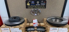 2005-2015 TOYOTA TACOMA 2WD 5 LUG GENUINE FRONT BRAKE ROTORS & TCMC BRAKE PADS