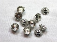 Endcaps-Kumihimo, Bead Crochet, Beaded Ropes-Silver-5 Pr/Pkg