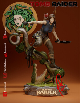 Lara Croft Tomb Raider 3D Printing Unpainted Figure Model GK Blank Kit New Stock