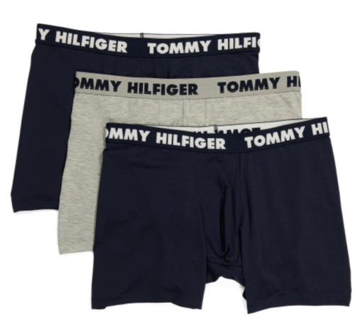 Herren Tommy Hilfiger 3er-Pack Statement Flex Boxershorts Unterwäsche (grau-marineblau) - Bild 1 von 3