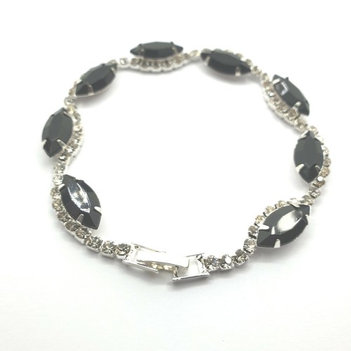 12 Wholesale Job Lot Bulk Bracelets Jewellery Party Bag Fillers Silver Crystal - Picture 12 of 13