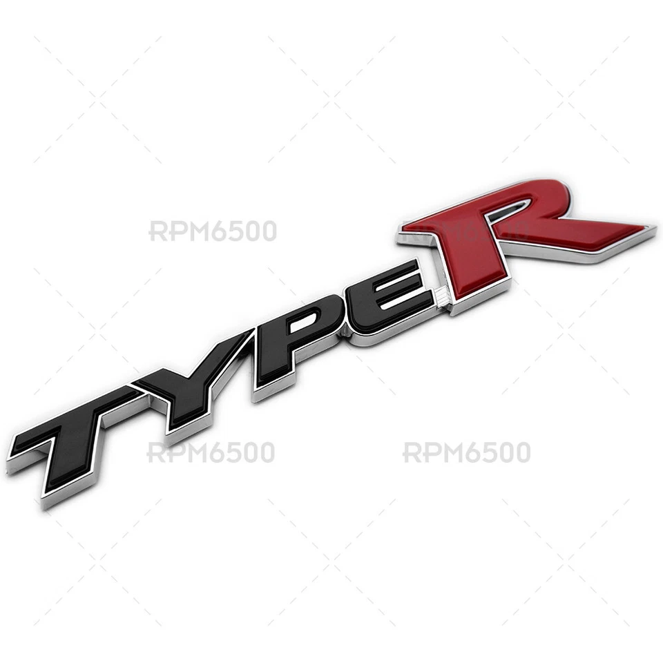 For Honda Type R Racing Sport Chrome Red Rear Tailgate Emblem Badge Logo OEM ABS Foto 2 de 4