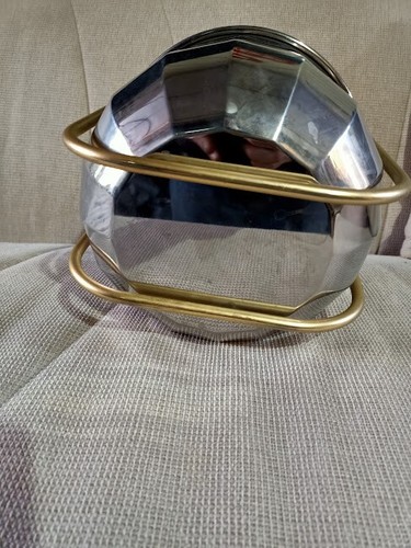 Secchiello portaghiaccio acciaio inox e ottone vintage - Foto 6 di 8
