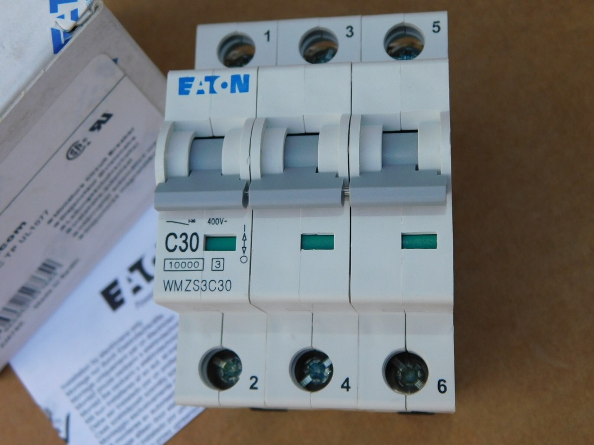 Interruttore Automatico Eaton WMZS3C30 (FAZ-C30/3) – 3P 30A 10kA 277/480VAC, Nuovo