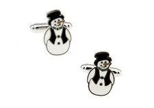 MRCUFF Snowman Christmas Pair Cufflinks in a Fancy Gift Box & Polishing Cloth