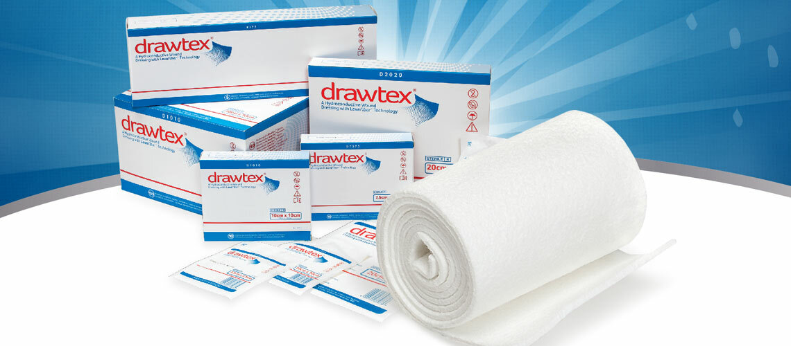 Drawtex Hydroconductive Wound Dressing with Levafiber Drawtex Hydroconductive Wound Dressing with Levafiber