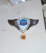 SAMUAL ADAMS Beer Bar Concert Guitar Pick Biker Wing Vest Jacket Pin Badge Mug