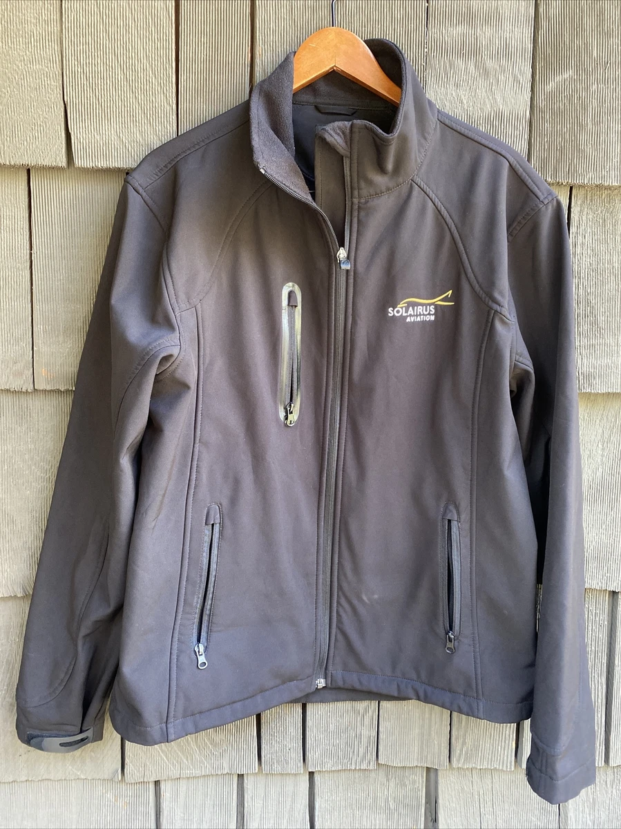Fersten Worldwide Jacket Black Zip Front Pockets Logo M Solairus Aviation T47