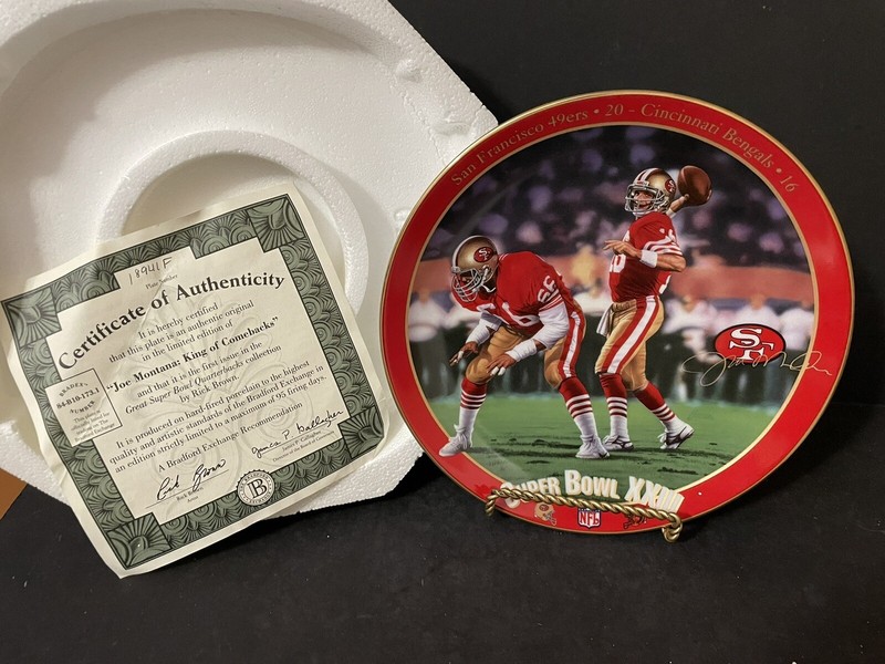 Joe Montana King Of Comebacks Super Bowl XXIII Bradford Exchange Plate