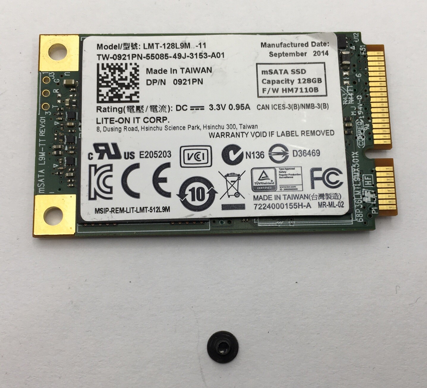 SSD 128GB mSATA Solid State Drive LMT-128L9M-11 | 921PN & Screw-image