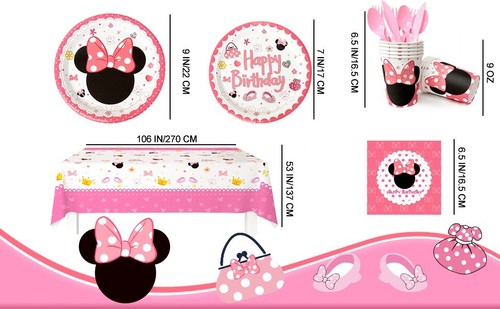 Minnie Maus Kinder Geburtstag Party Deko Teller Minni Mouse Party Dekoration - Bild 10 von 10