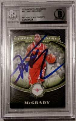 Tracy McGrady 2008-09 Topps Treasury Beckett Authentic BGS signed