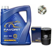 MotoröL Set 15W50 5 Liter + ÖLfilter + ÖLablassschraube FüR Audi A6 A8 VW Golf