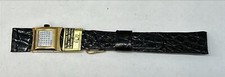 Vintage Watch Band-Champion Black Alligator band w/Calendar circa 1970