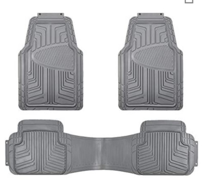 New TriFlex Deep Dish All Weather Floor Mats Car SUVs Trucks Trim to Fit Gray L7