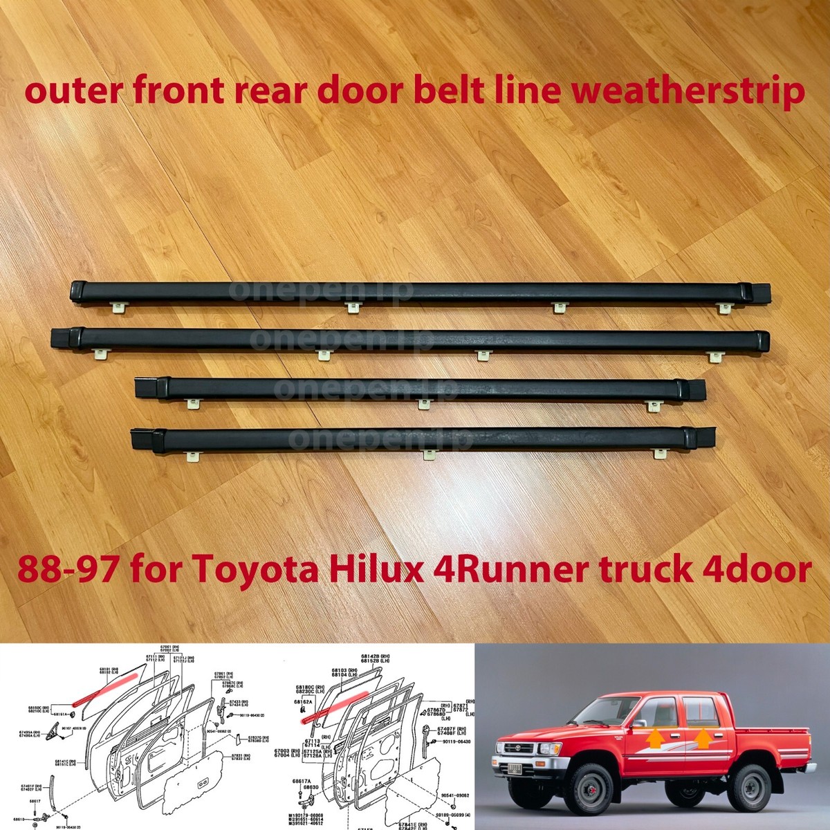 GENUINE TOYOTA 84-89 4RUNNER PICKUP OUTER DOOR WEATHERSTRIP W/VENT