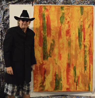 64 X44  Gerhard Richter style canvas ￼painting Acrylic,Abstract, Modern,X Large