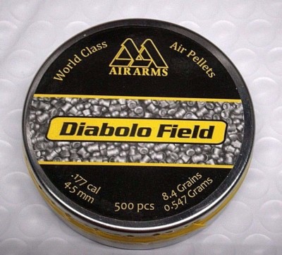500 COUNT AIR ARMS WORLD CLASS DIABOLO FIELD .177 CAL PELLETS 8.4 grains