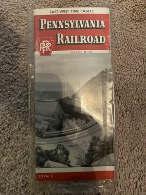 June 30 1952 Pennsylvania Railroad Trail Railway East West Time Table