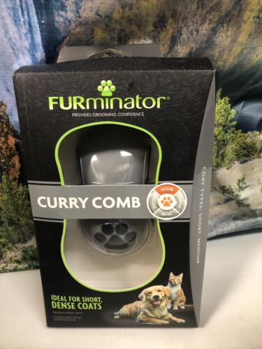 FURminator CURRY COMB DOG Grooming Tool Deshedding Brush - For Short Dense Coats