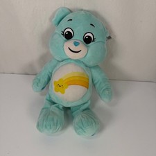 Care Bears Wish Bear Plush Stuffed Animal 16" Blue Rainbow Star Basic Fun 