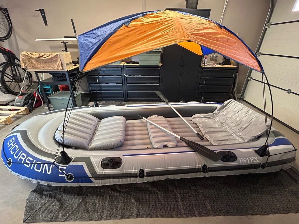 Intex Excursion 5 Set: Schlauchboot für 5 Personen mit Sonnensegel - Top Zustand - Bild 2 von 4