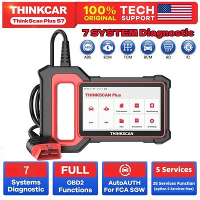 ThinkCar Plus S7 Car OBD2 Scanner auto Diagnostic tool 7 Systems 5 Services USA