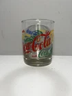 VTG Coca Cola Short Lowball Tumbler Rocks Multi-Colored Glass Heavy Bottom