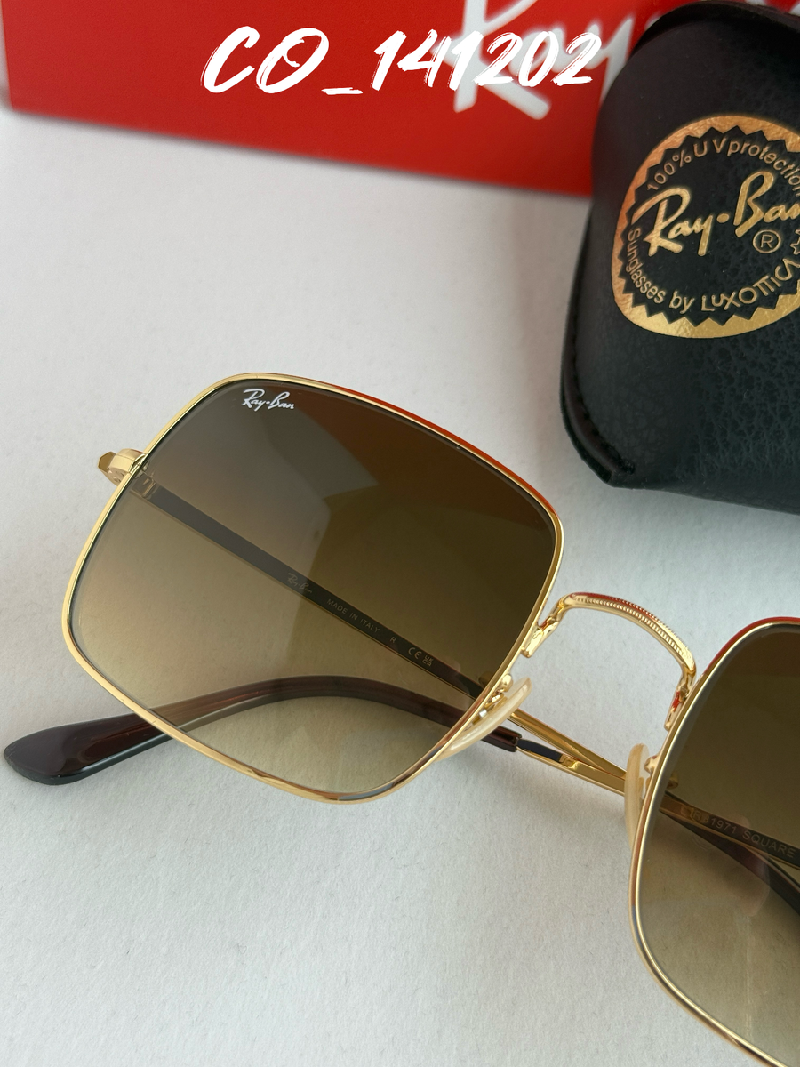 Ray-Ban Square 1971 Classic Sunglasses - Polished Gold Frame  display picture 3