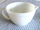 Vtg FireKing White Batter Mixing Bowl w Spout+Handle Milk Glass Fire King Oven W