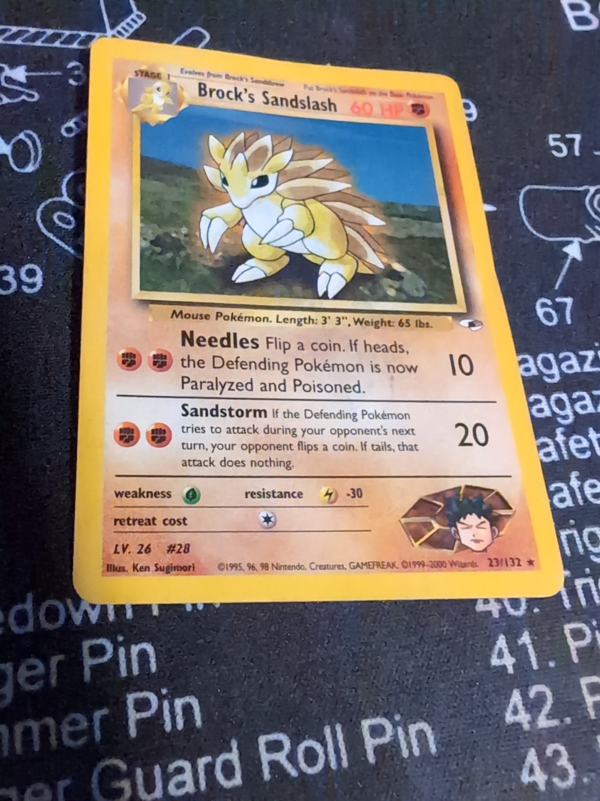 Brock's Sandslash 23/132 Gym Heroes Rare Non-Holo LP Vintage Pokemon TCG Card