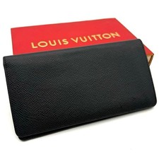 Louis Vuitton Taiga Portefeuille Brazza Noir Long Wallet