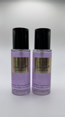 2 Victoria s Secret Love Spell Shimmer Mist Fragrance Body Mist Travel 2.5oz