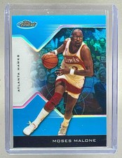 Moses Malone 2004 Topps Finest #136 Refractor Blue /50