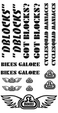 SE Racing "D Blocks" Ripper BMX decal Vinyl kit w/Landing Gear fork *USA MADE*