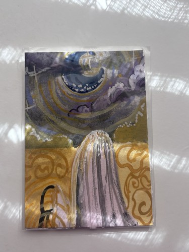 Noel Carbone Original ACEO gouache Painting "All halos eve"  Signed