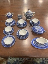 Vintage Enesco Blue Willow Childs Porcelain Tea Set 23 pieces